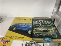 2 ford mustang metal signs