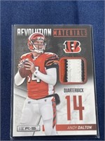 Football game worn material Andy Dalton Bengals