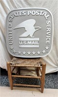 US Postal Service Sign & Cane Chair