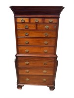 SOLID MAHOGANY CHEST ON CHEST