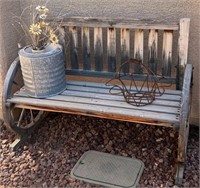 J - GARDEN BENCH & PLANTER POT