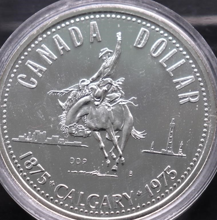 1975 CANADA SILVER DOLLAR GEM