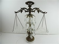19" Vintage Pot Metal & Crystal Faux Scales with
