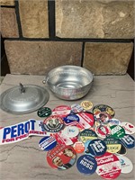 Presidential and miscellaneous pins and dish