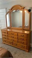 Dresser with Mirror 8 drawers dresser is 63x18x34
