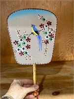 Hand Painted Japanese Fan, On Material