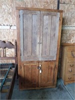Early primitive 4 Door Oak Cupboard