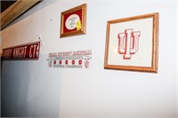 IU Metal Street Sign; (2) Framed IU; Clear Wall