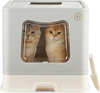 $80-Gefryco Jumbo Cat Litter Box with Sifting Lid