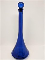 Cobalt Blue Glass Decanter W/ Stopper