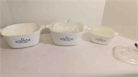 3 Vintage 60's Corning Ware Bowls