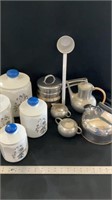 Kitchen ware, nesting canister set, tea pot