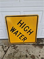 High Water Metal Road Sign