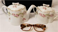 Antique Balvarian Bridal Rose Teapot & Creamer