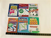 6pcs crossword puzzles and word searches