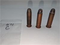 3 Pc. 1870's 50-70 Benet Primed Cartridges