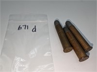 3 Pc. Vintage 45-70 Rifle Cartridges