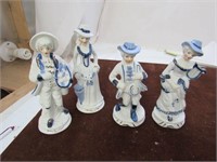 4) Blue White Figurines