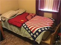 Twin Bed Frame & Blankets