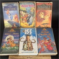 (6)VHS MOVIES W/CASES-ASSORTED