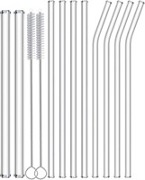 NafenderÂ® 12-Pack Glass Straws Reusable Drinking