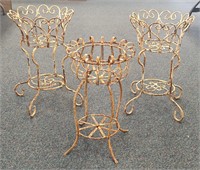 3 Wrought Iron Plant Stands