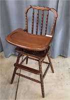 N3 Spindle back high chair 18x20x40" Wooden