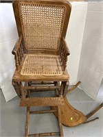 Wooden Antique Baby High Chair
