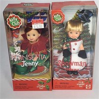 NIB Mattel Kelly Club Poinsettia & Snowman