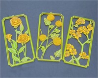 1955 Dart Ind Floral Wall Plaques