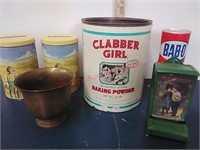 Clabber Girl Baking Powder & advertising tins