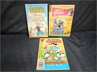 2 Walt Disney Comics & 1 Popeye Comic