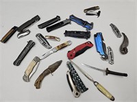 Large Lot of Pocket Knifes & Arrowhead Knife ++