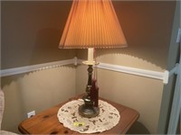 Large Table Lamp & Doily