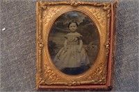 Antique Ambrotype of Little Girl Standing.