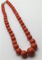 Coral Necklace With 14k Gold Clasp