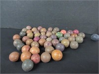 LOT OF OLD CLAY MARBLES