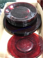 Ruby red assorted plates