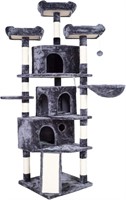 Cat Tree  73.4in Tower  3 Caves  Gray