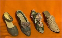 4 Glass/resin Shoes 4” long lot I