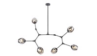 CANVAS, SPIRA 6-LIGHT SMOKED GLASS CHANDELIER