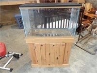 Fish Tank w/Wood Cabinet 46.75t x 31.25w x 12.75D