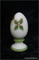 Fenton Glass Handpainted Egg Artist Signed