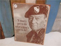 John Wayne Metal Sign