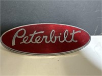 Vintage Red & Chrome Peterbilt Semi hood mount