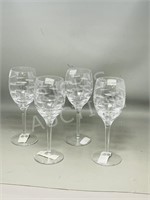 Set of 4 "Rain" Waterford crystal wine glass