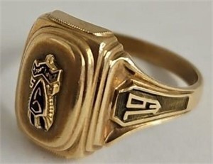 1952 10KT Gold Captain Jack High School Ring