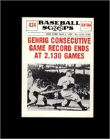 1961 Nu Card Scoops #424 Gehrig Record VG-EX+