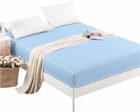 WF6036 Fitted Sheet Velvety Sky Blue Twin