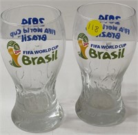 2 2014 Fifa World Cup Brazil Beer Glasses